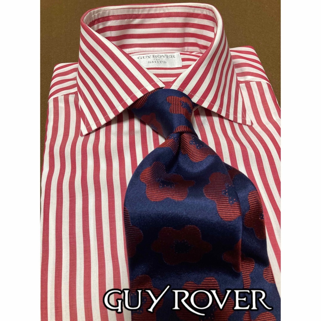 美品】GUY ROVER／ギローバー／ロンドンストライプ／レッド - シャツ