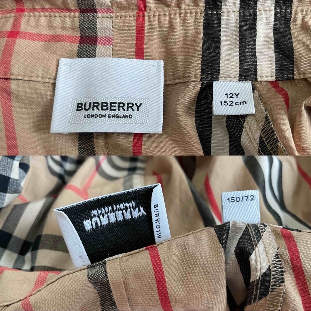 BURBERRY(バーバリー)のBurberry バーバリー シャツ ワンピース　ストライプ　チェック　12Y キッズ/ベビー/マタニティのキッズ服女の子用(90cm~)(ブラウス)の商品写真