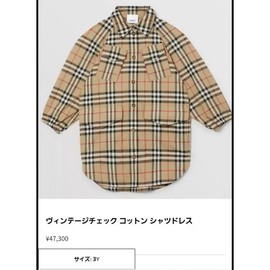 BURBERRY(バーバリー)のBurberry バーバリー シャツ ワンピース　ストライプ　チェック　12Y キッズ/ベビー/マタニティのキッズ服女の子用(90cm~)(ブラウス)の商品写真