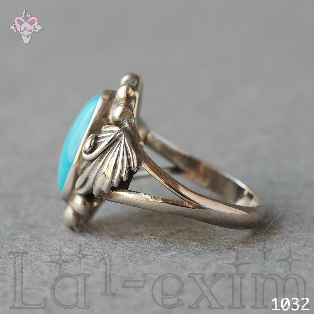 INDIAN JEWELRY - ターコイズ フェザー リング シルバー 925 INDIAN JEWELRY - ターコイズ フェザー リング シルバー 925