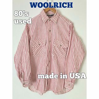 ウールリッチ(WOOLRICH)のWOOLRICH ライトネルシャツ　ストライプシャツ　80's古着　USA製(シャツ)