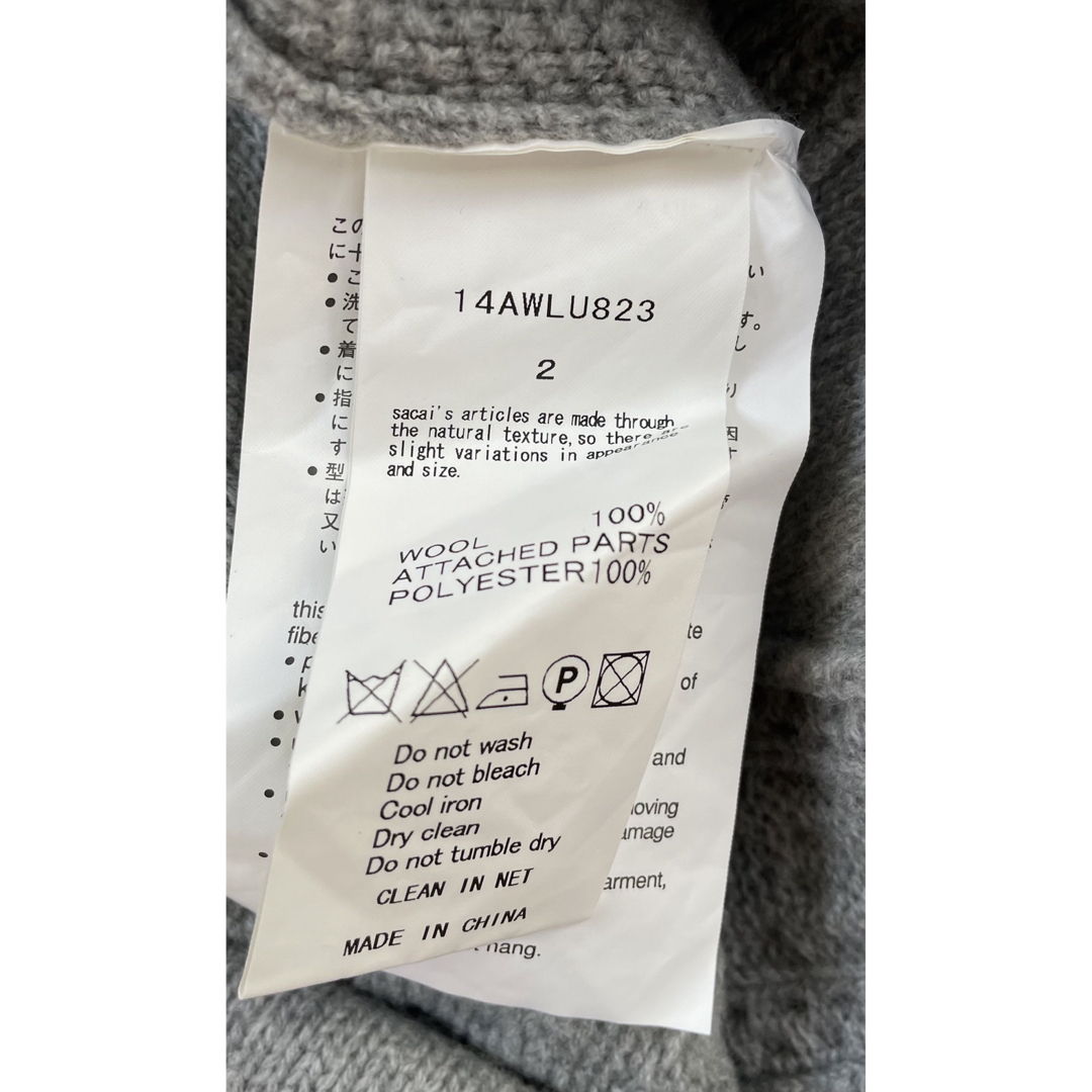 【極美品】sacai luck サカイラック ニット セーター グレー Mサイズ