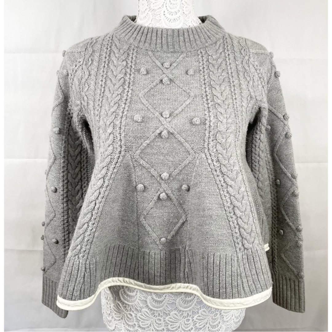 【極美品】sacai luck サカイラック ニット セーター グレー Mサイズ