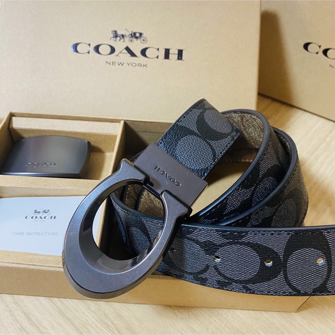 COACH - COACHコーチ新品正規品リバーシブルレザーベルト回転バックル