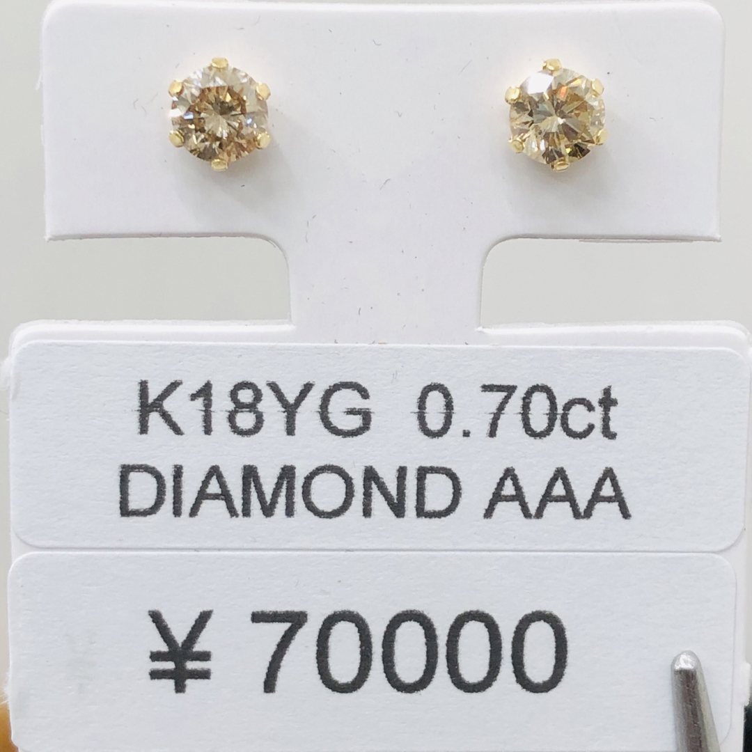 DE-23866 K18YG ピアス　ダイヤモンド