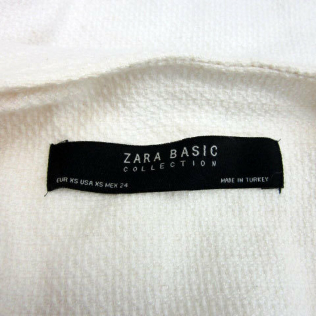 ザラ ベーシック ベスト ロング丈 前開き プードルファー XS ホワイト 白 レディースのトップス(ベスト/ジレ)の商品写真