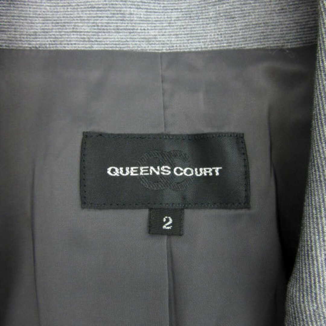 QUEENS COURT(クイーンズコート)のクイーンズコート テーラードジャケット ミドル丈 シングルボタン 2 グレー レディースのジャケット/アウター(その他)の商品写真