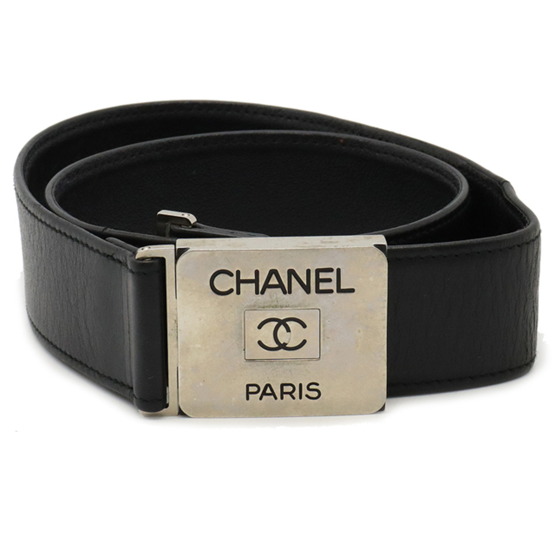 CHANEL - シャネル ココマーク ベルト レザー ブラック 黒 （12350599