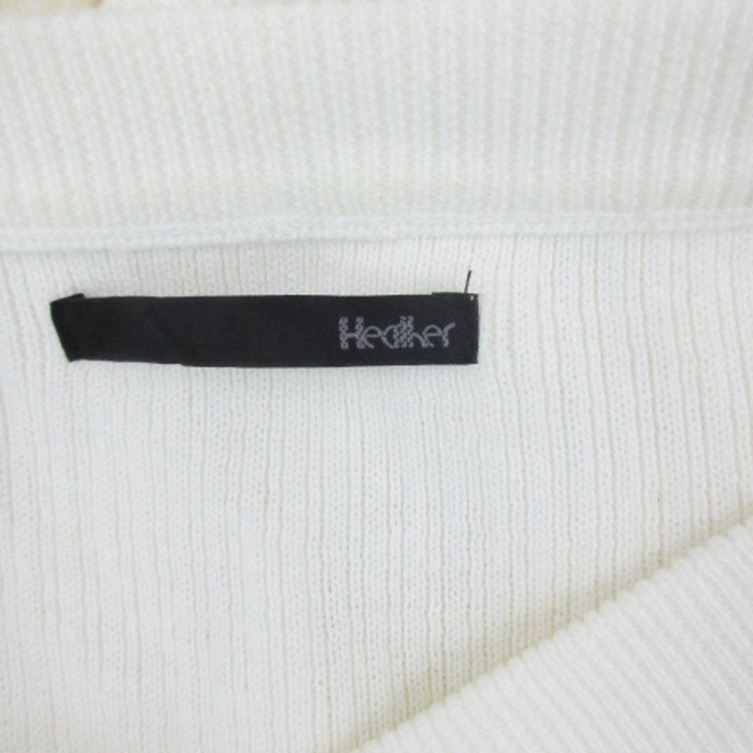 heather(ヘザー)のヘザー Heather ニット セーター 長袖 Vネック ワッペン F 白 レディースのトップス(ニット/セーター)の商品写真