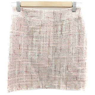 ミッシュマッシュ(MISCH MASCH)のミッシュマッシュ タイトスカート ミニ丈 ツイード ウール 38 ピンク(ミニスカート)
