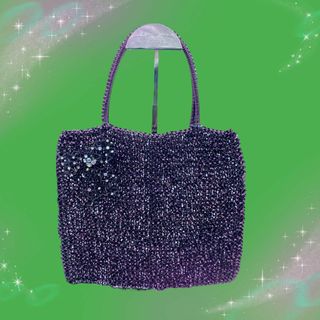 美品》 アンテプリマ ラインストーン リボン ワイヤー ハンドバッグ-
