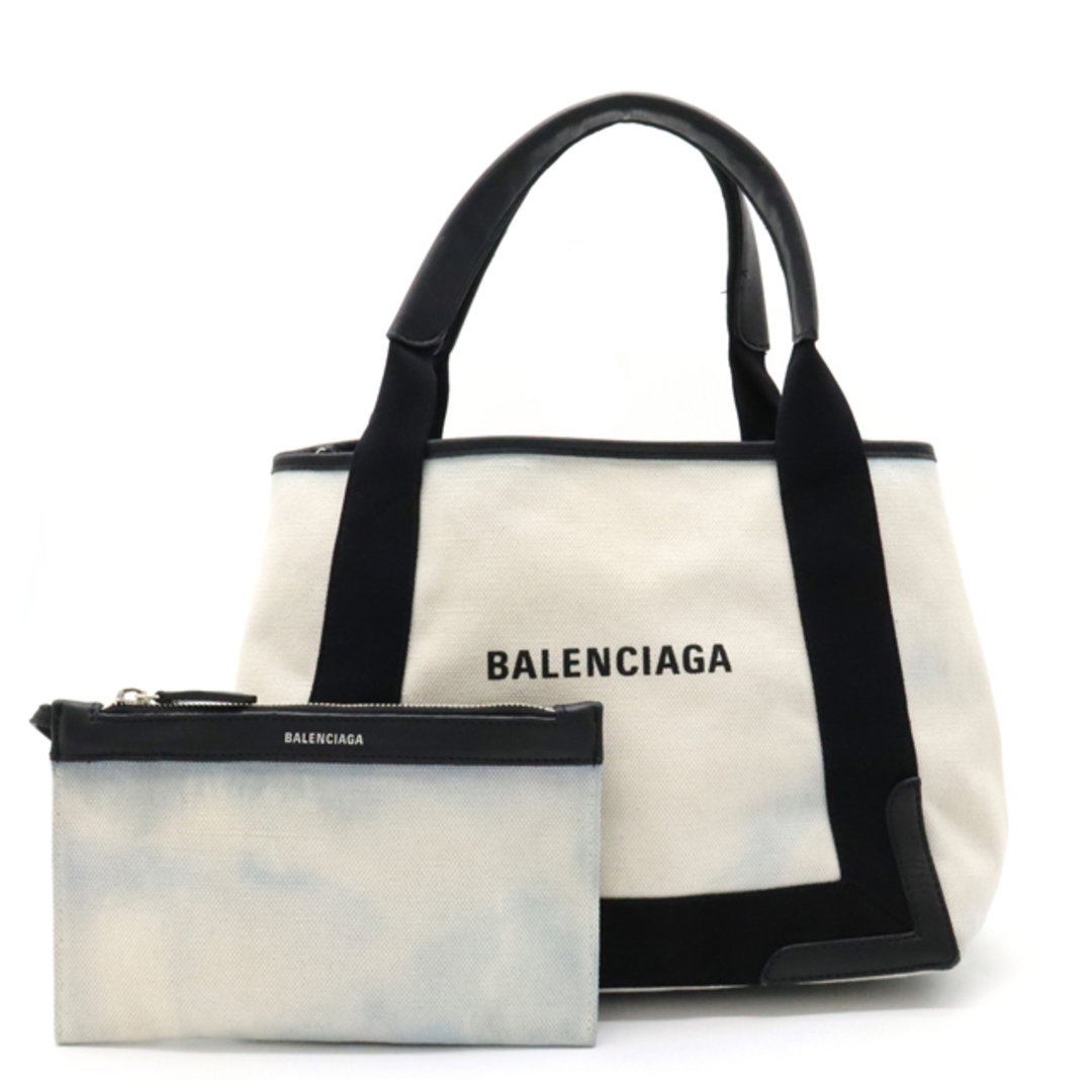 BALENCIAGA バレンシアガ ネイビーカバス パンチングロゴトートバッグレディース