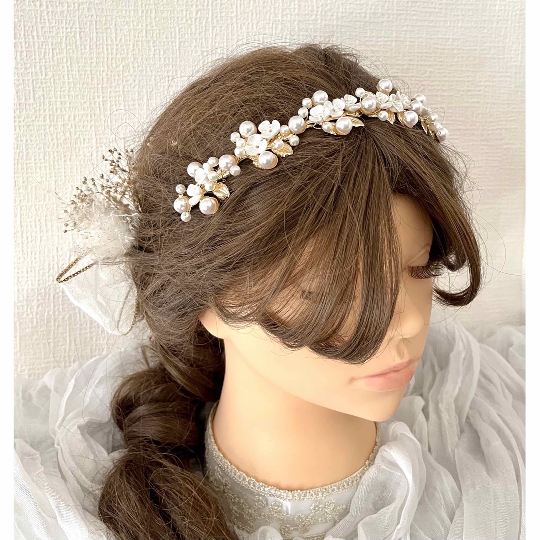 パールカチューシャ&髪飾り 成人式 結婚式 卒業式 - ヘアアクセサリー パールカチューシャ&髪飾り 成人式 結婚式 卒業式 - ヘアアクセサリー