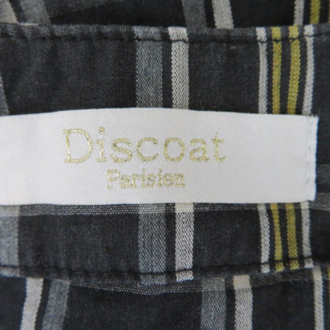 Discoat(ディスコート)のディスコート シャツ ブラウス 七分袖 Vネック チェック柄 M マルチカラー レディースのトップス(その他)の商品写真
