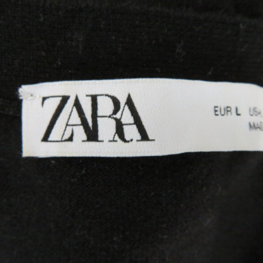 ZARA(ザラ)のザラ ZARA ベスト ジレ Vネック 無地 L 黒 ブラック /YK40 レディースのトップス(ベスト/ジレ)の商品写真