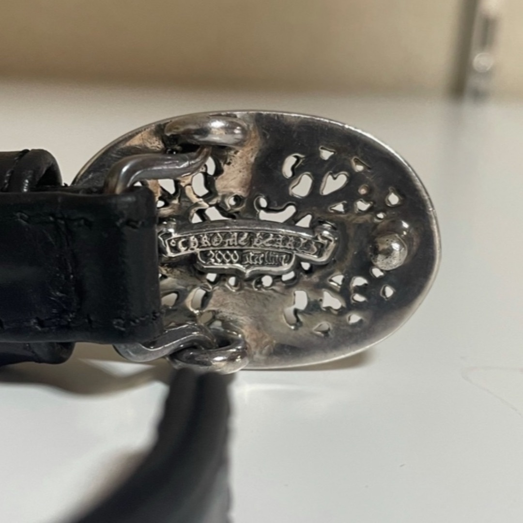 CHROME HEARTS クロムハーツ TNY CLASSIC OVAL タイニークラシックオーバル レザーブレスレット ブラック