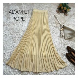 アダムエロぺ(Adam et Rope')のアダムエロペ　ハイゲージラメスカート　ニットプリーツスカート(ロングスカート)