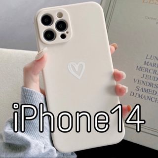 iPhoneケース ハート 手書き シンプル ホワイト iPhone14(iPhoneケース)