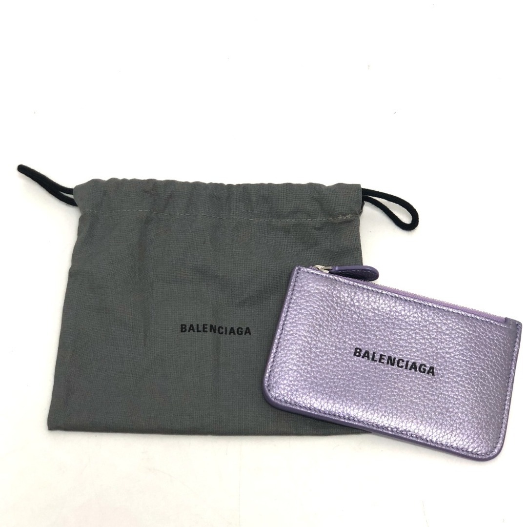 バレンシアガ BALENCIAGA カードホルダー 637130 ロゴ カードケース ウォレットケース 小銭入れ コインケース レザー パープル