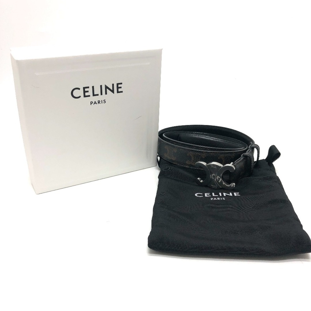 celine(セリーヌ)のセリーヌ CELINE スモール トリオンフ ベルト レザー ブラック 新品同様 レディースのファッション小物(ベルト)の商品写真