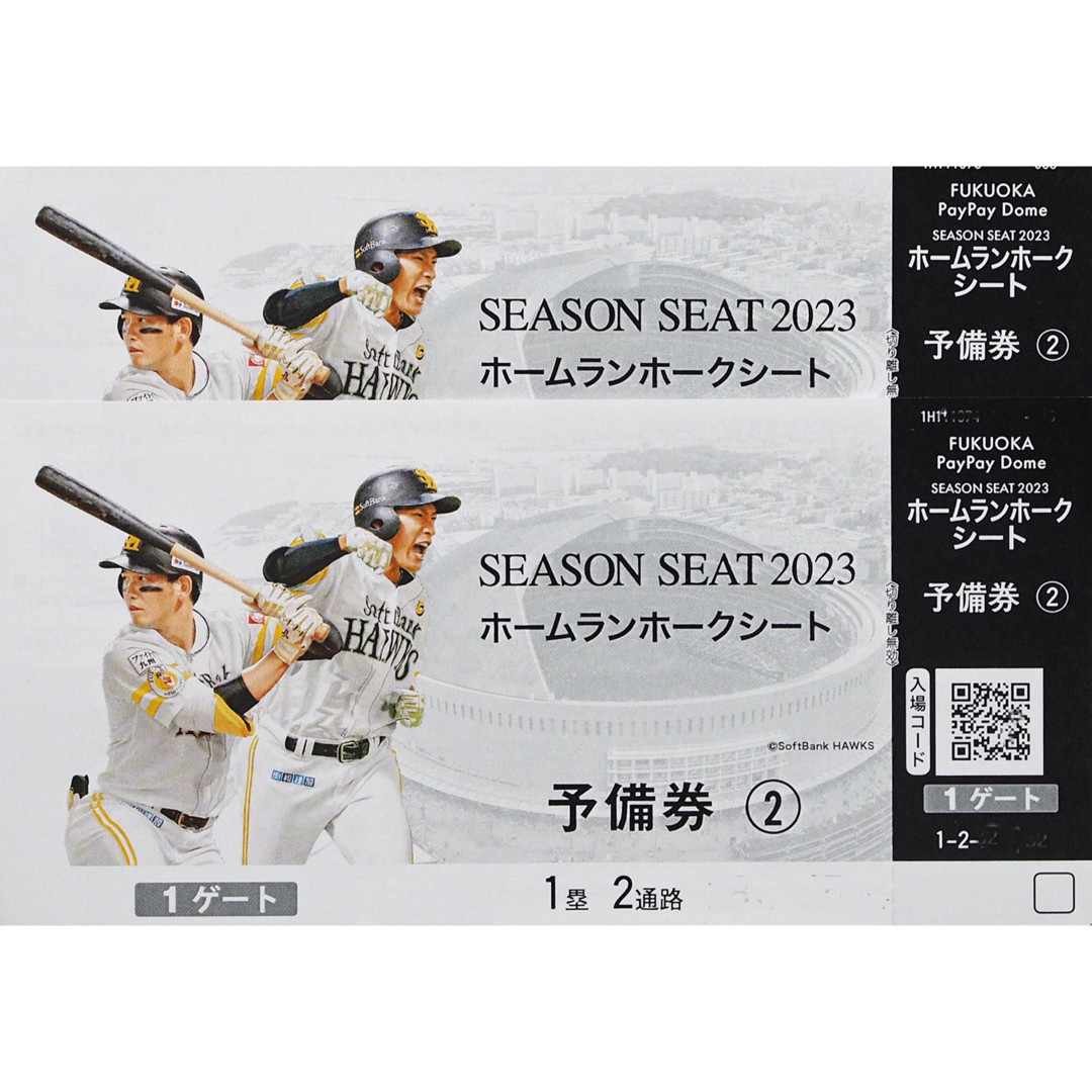 １０月３日（火）ホークス vs  B指定席一塁側通路側ペア