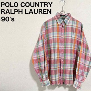 ポロラルフローレン(POLO RALPH LAUREN)の希少★90s POLO COUNTRY BDシャツ 長袖 メンズ ポロカントリー(シャツ)