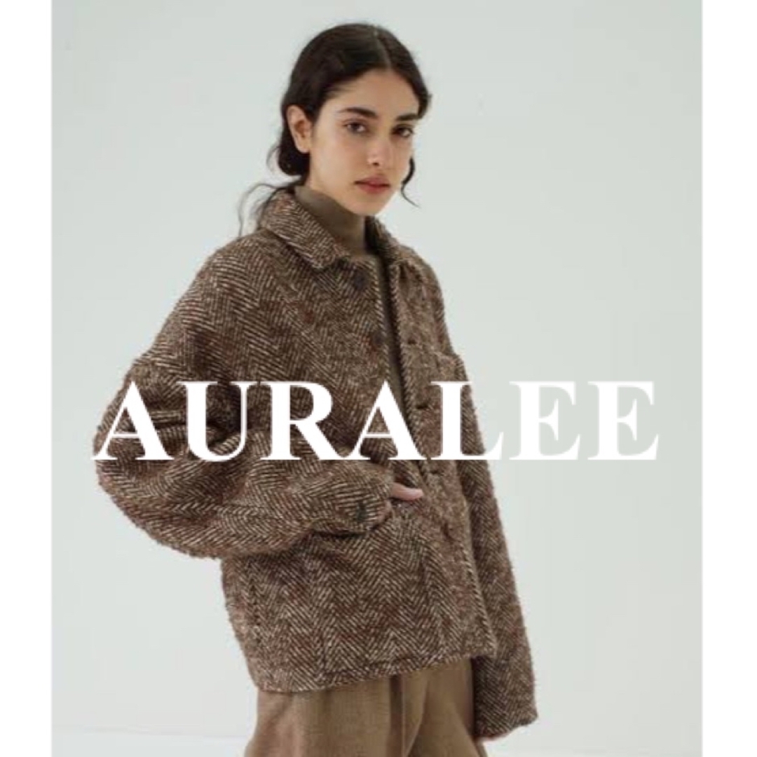 AURALEE ウールアルパカヘリンボーンツイードショートブルゾン | フリマアプリ ラクマ