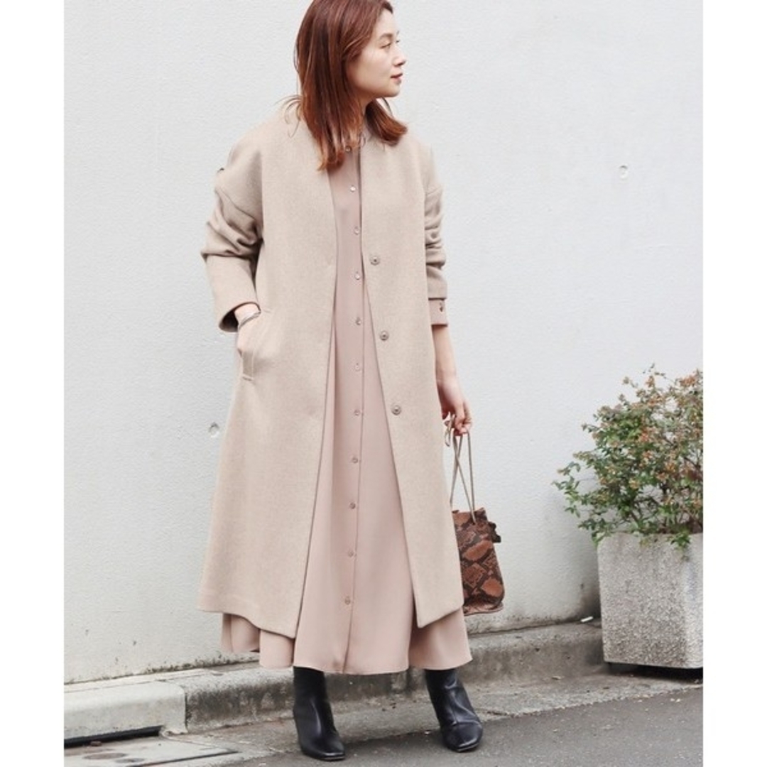 新品□ジャーナルスタンダード バックプリーツワンピース/ベージュ-