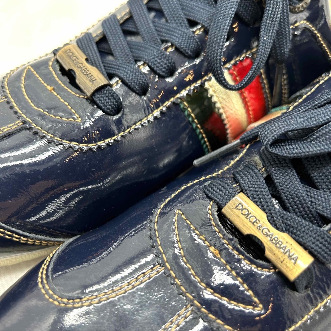 DOLCE&GABBANA(ドルチェアンドガッバーナ)の【ITALIA】ドルチェアンドガッバーナ　エナメルスニーカー　イタリア　サッカー メンズの靴/シューズ(スニーカー)の商品写真