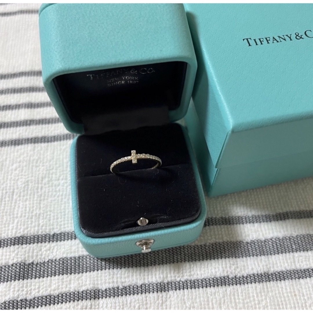 Tiffany 750YG Tワイヤー フルダイヤサークルリング