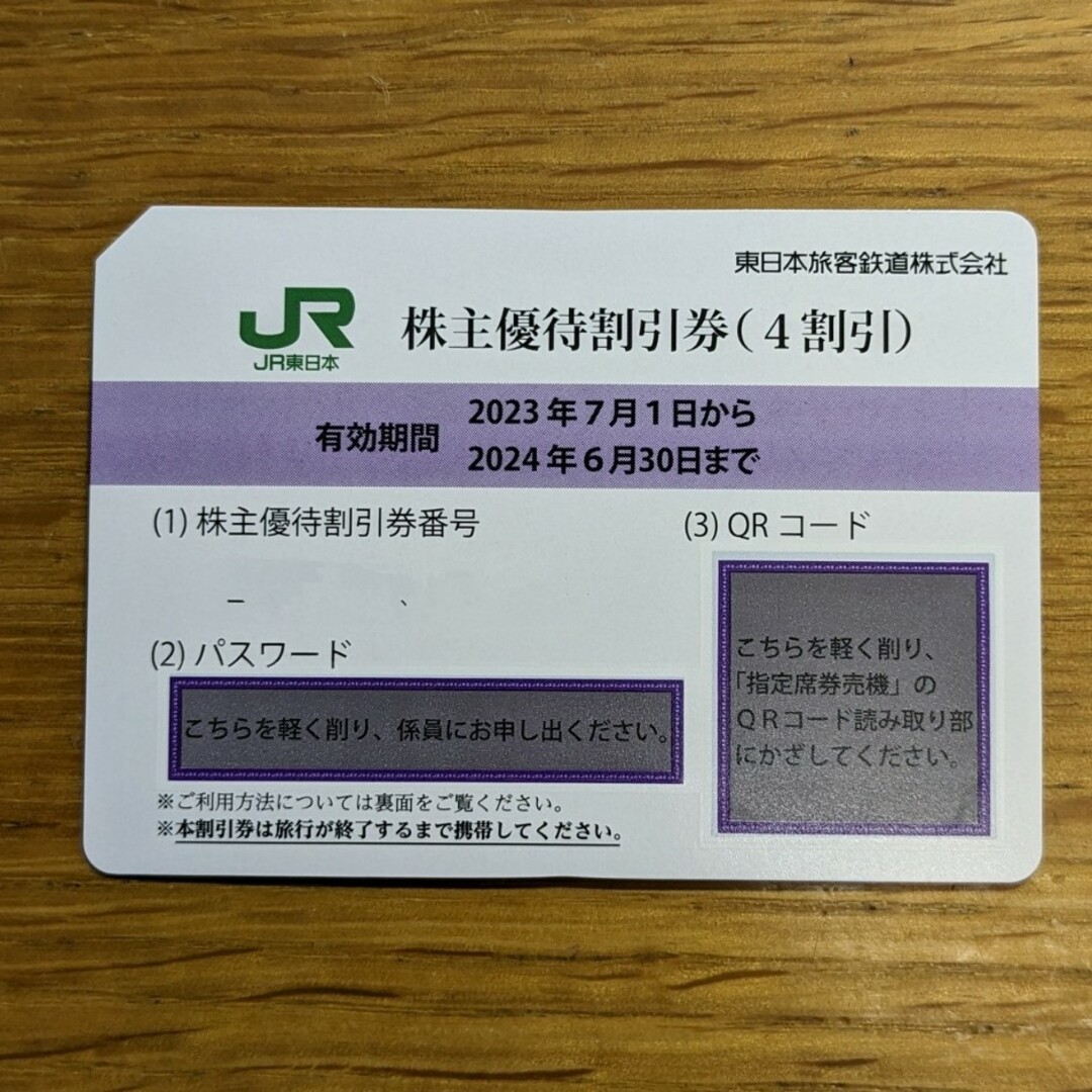 JR(ジェイアール)のJR東日本株主優待券　1枚 チケットの乗車券/交通券(その他)の商品写真