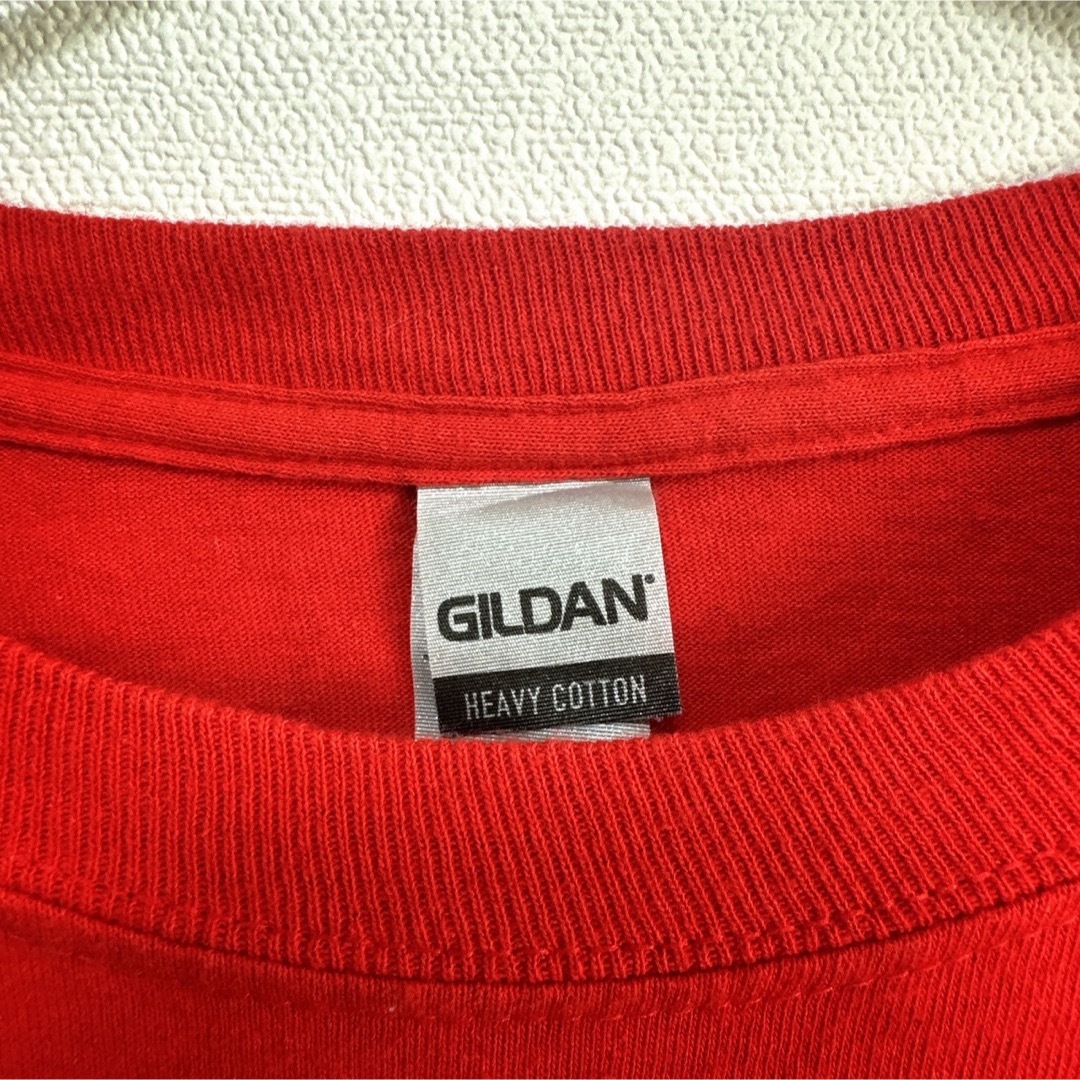 GILDAN(ギルタン)のGILDAN ギルダン 両面プリント ロンT 長袖 ロングスリーブ 赤 海外古着 メンズのトップス(Tシャツ/カットソー(七分/長袖))の商品写真