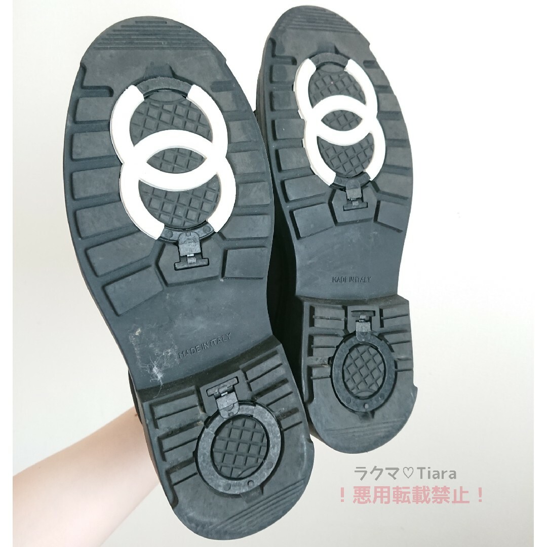 CHANEL(シャネル)のシャネル スパイク スノー ブーツ ブラック 36 ナイロン レディースの靴/シューズ(ブーツ)の商品写真