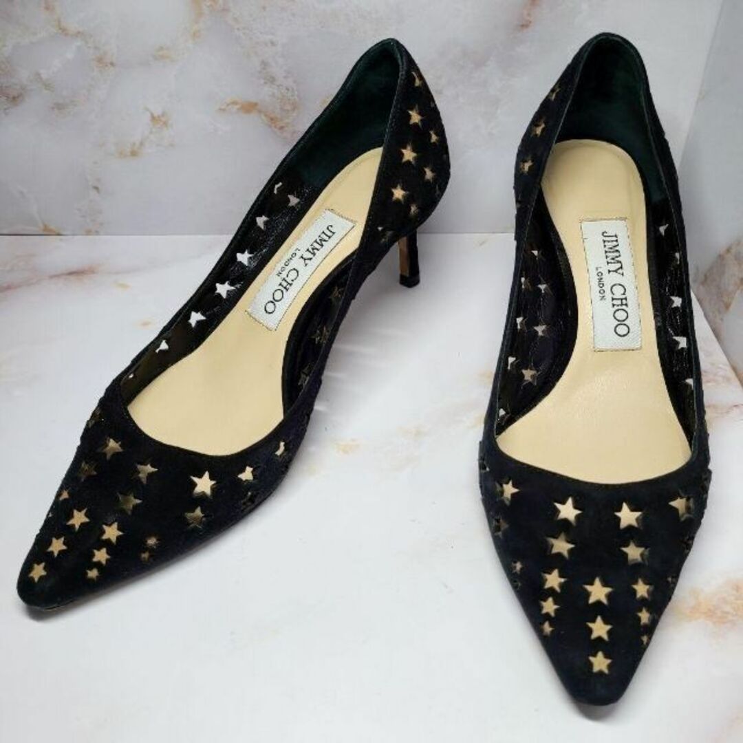 JIMMY CHOO(ジミーチュウ)の【✨星形✨】 JIMMY CHOO　パンプス　ブラック　22cm　スタッズ レディースの靴/シューズ(ハイヒール/パンプス)の商品写真