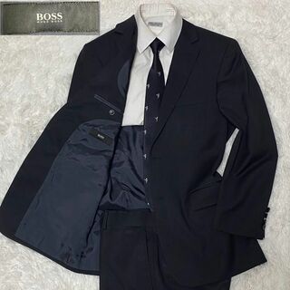 HUGO BOSS 2B グレンチェック ウールスーツ 上下セット　ハンガー付き