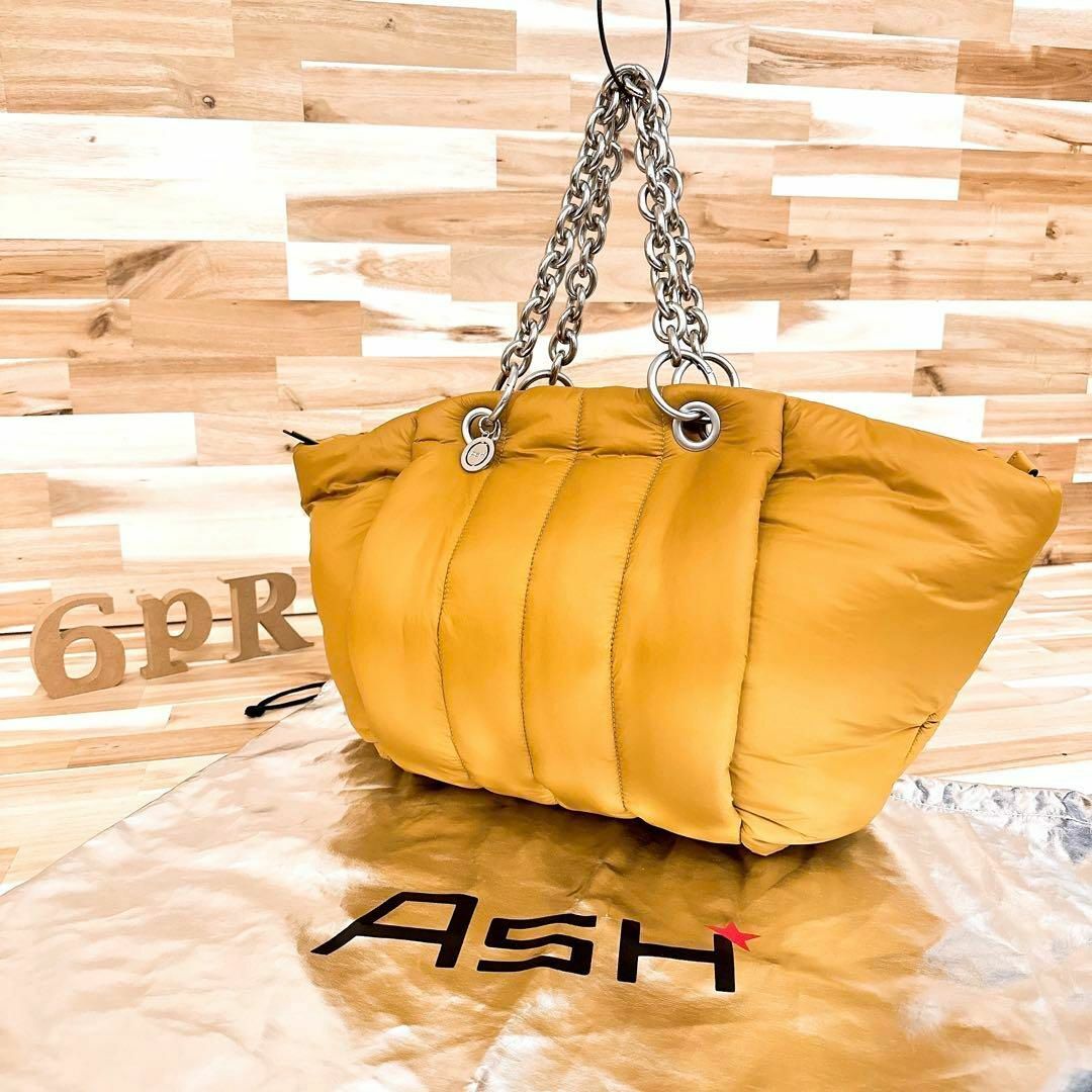 ASH - 【アッシュ】Ash ボリューム キルティング チェーン トート