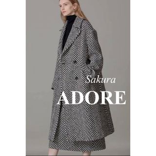 アドーア(ADORE)のアドーア ADORE ビックヘリンボーンコート(ロングコート)