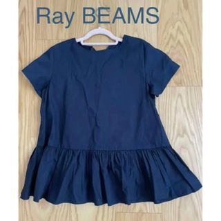 レイビームス(Ray BEAMS)のレイビームス　ブラウス　トップス　半袖　ネイビー　りぼん(シャツ/ブラウス(半袖/袖なし))