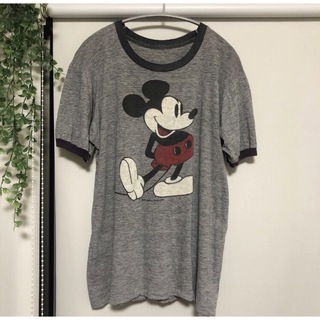 ミッキーマウス(ミッキーマウス)のミッキーヴィンテージリンガーTシャツ(Tシャツ/カットソー(半袖/袖なし))