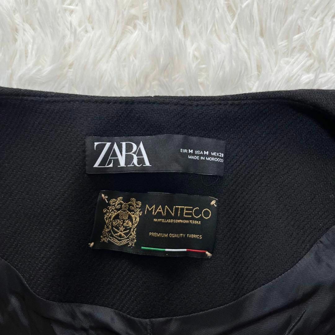 即完売品　ザラ ZARA MANTECO　ケープポンチョ　M　金金具　黒