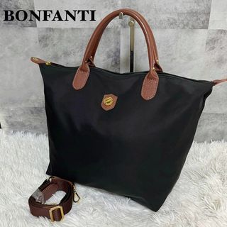 ボンファンティ(bonfanti)の未使用級　BONFANTI 2way ナイロントート　ブラック　ボンファンティ(トートバッグ)