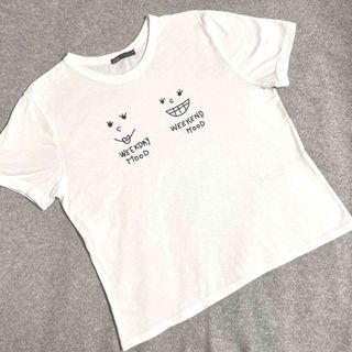 ザラ(ZARA)の【美品】ZARA モノトーンプリントTシャツ(Tシャツ(半袖/袖なし))