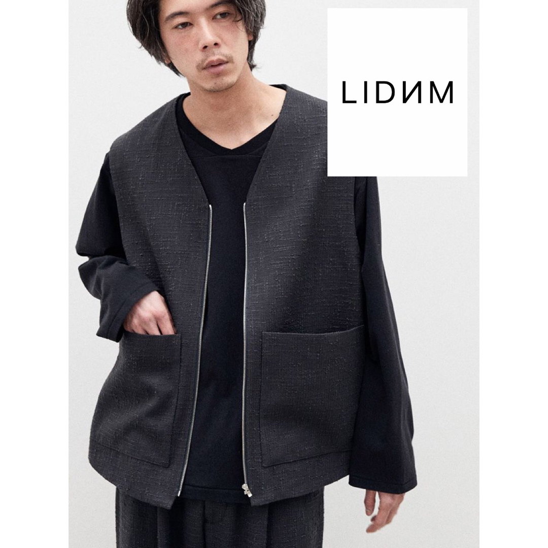 LIDNMリドム LIGHT TWEED ZIP VEST SHADE GRAY | フリマアプリ ラクマ