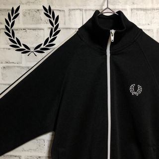 フレッドペリー(FRED PERRY)のFred Perry⭐️トラックジャケット 刺繍月桂樹 ポルトガル製 ブラック白(ジャージ)