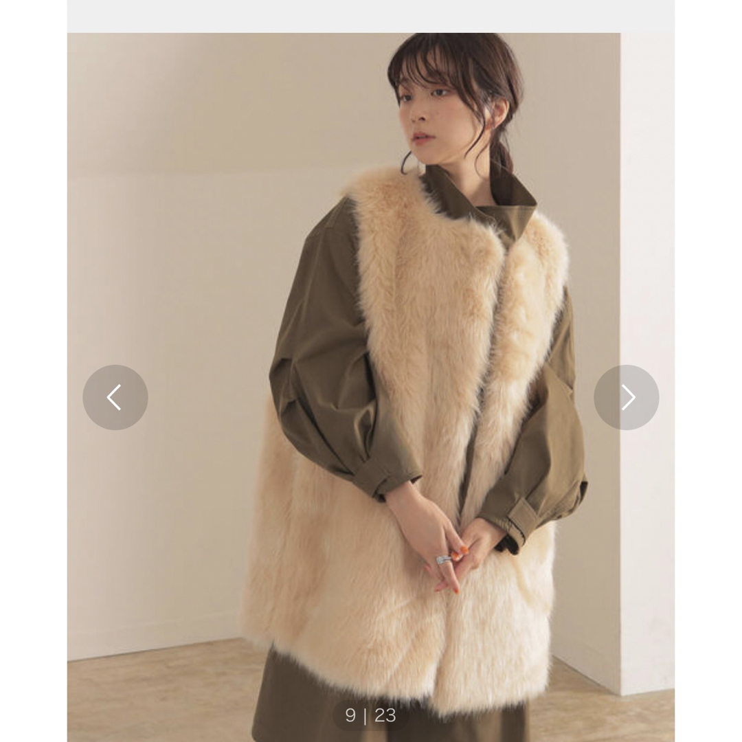 BEAMS - 【WEB限定】BeAMS DOT / ボリューム フェイクファーベストの