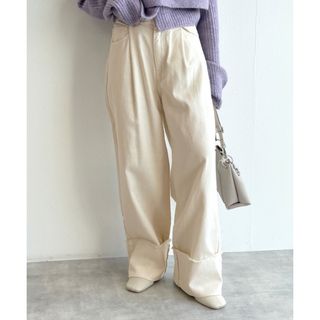 ダブルクローゼット(w closet)のw closet 裾ロールUPデニムワイドパンツ ワイドパンツ(デニム/ジーンズ)