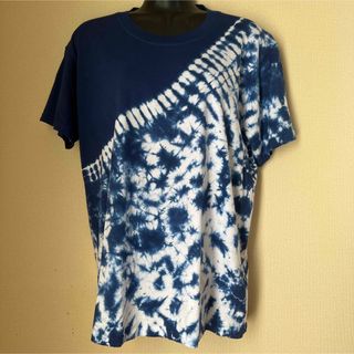 藍染　タイダイ  アジアン　Tシャツ　M(Tシャツ(半袖/袖なし))