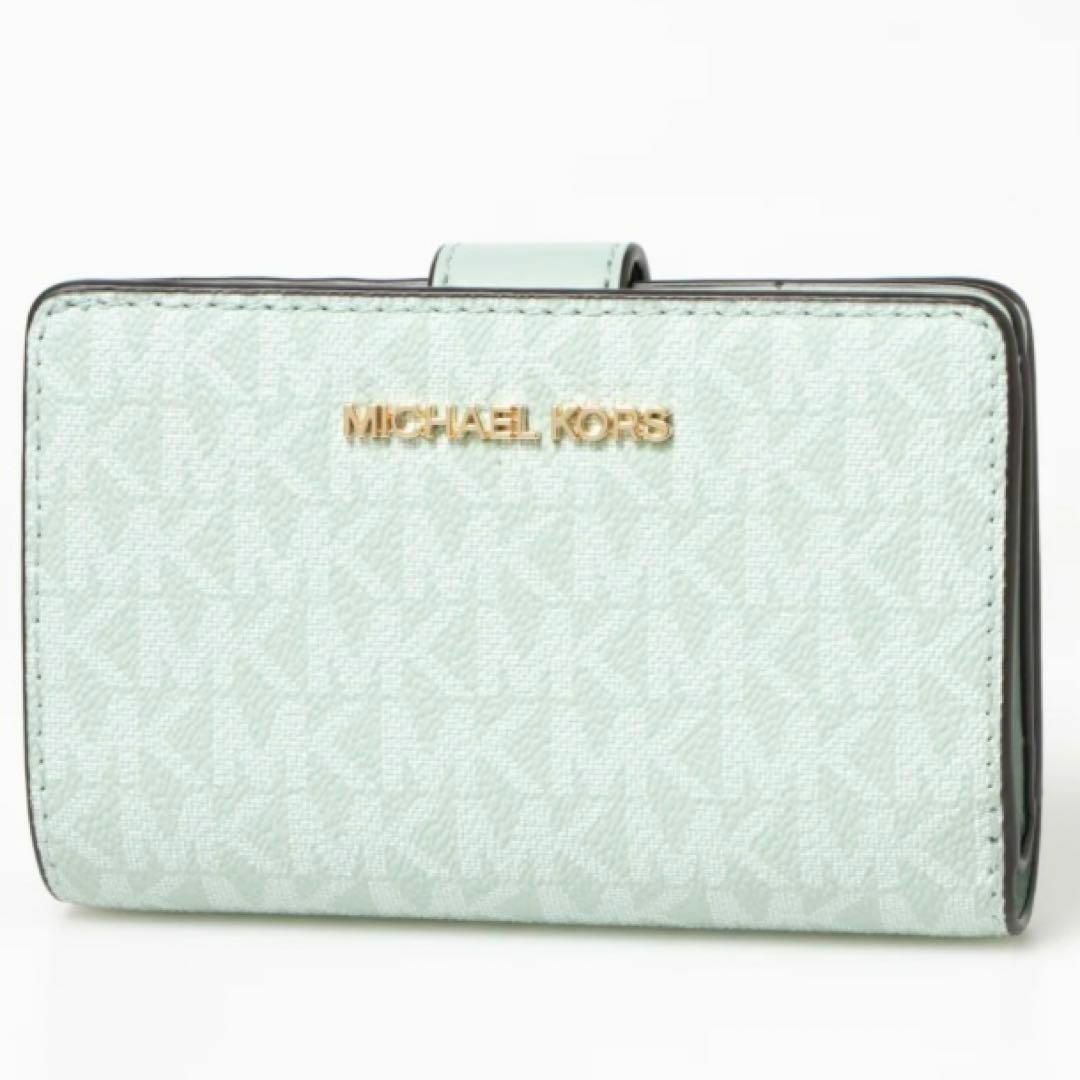 マイケルコース黄色財布【新品】 MICHAEL KORS マイケルコース 折り財布 ブルー 最新モデル