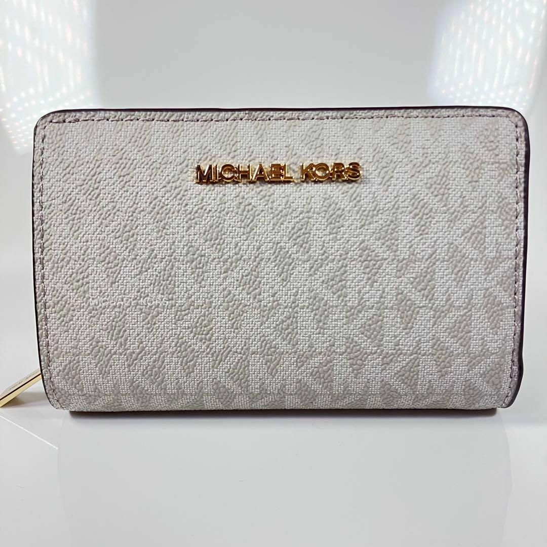 新品】 MICHAEL KORS マイケルコース 折り財布 グレー 最新モデル - 財布