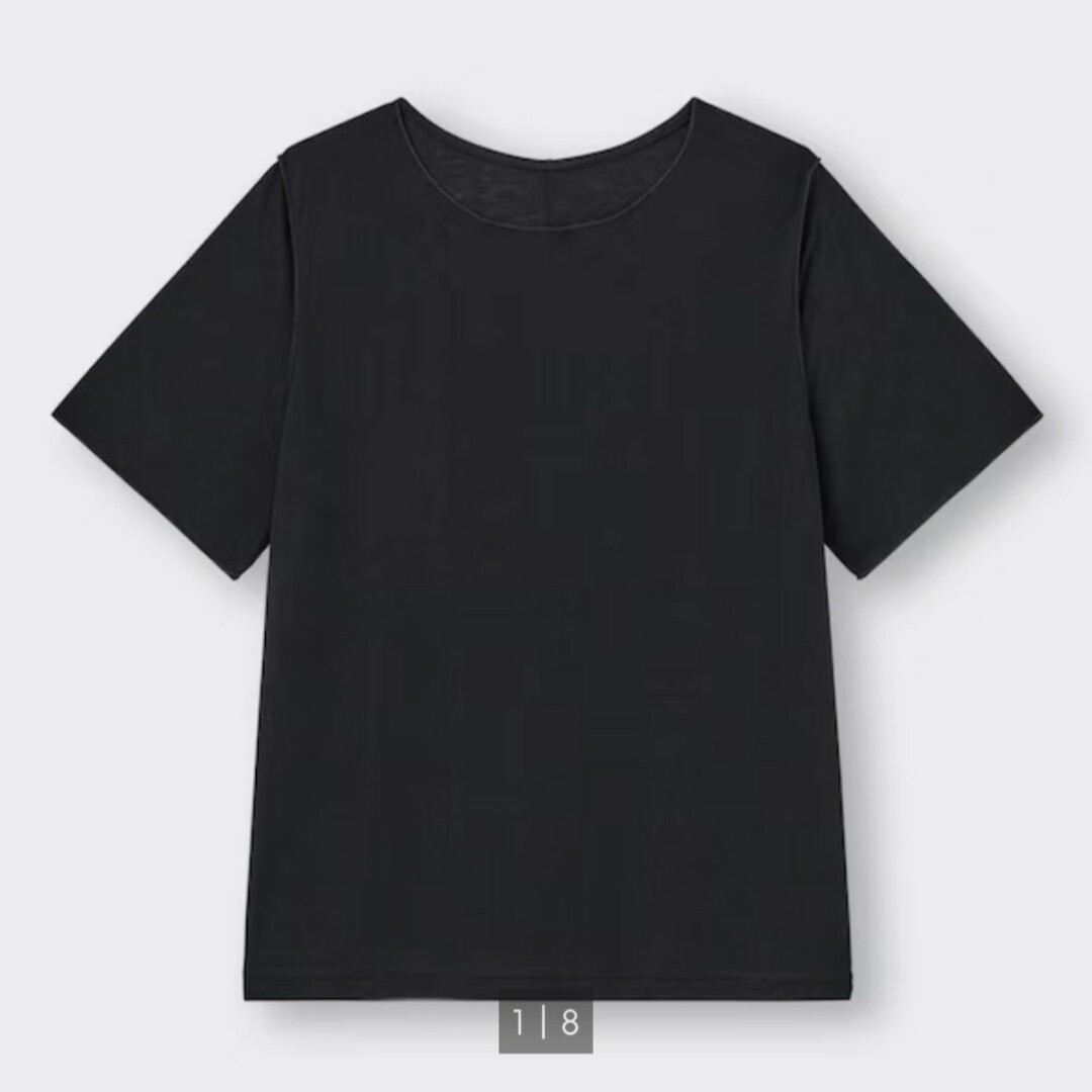 GU(ジーユー)のGU　シアーリブTシャツ レディースのトップス(Tシャツ(半袖/袖なし))の商品写真